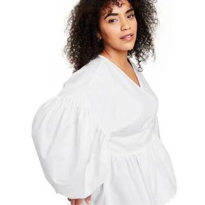 NWT KIKA VARGAS xTARGET COLLABORATION WHITE SCALLOPED EDGED BLOUSE 3X